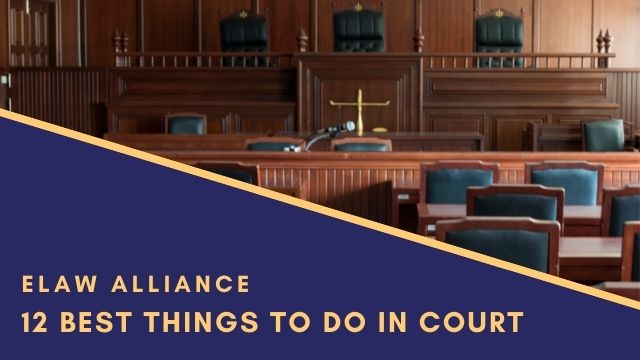 Divorce Lawyer Edmonton | courtroom with elaw alliance logo